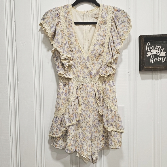 MABLE Pants - Floral Lace-Trimmed Jumpsuit